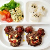 子どもが喜ぶ♥️ハンバーグプレート(ほうれん草入)